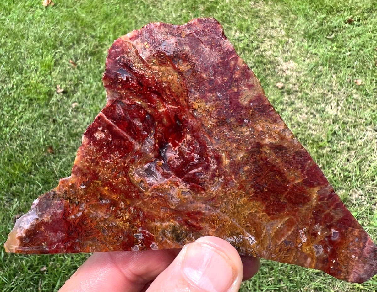 Lovely Red and Gold Moss Agate Slab - Cabbing, or Collecting - 132g Lovely Red and Gold Moss Agate Slab - Cabbing, or Collecting - 132g