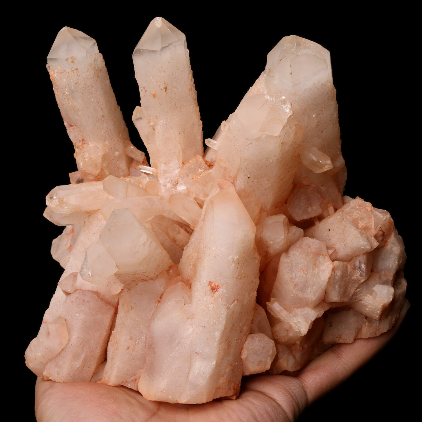 5.45lb Natural Clear Pink Elestial Quartz Point Crystal Cluster Healing Specimen