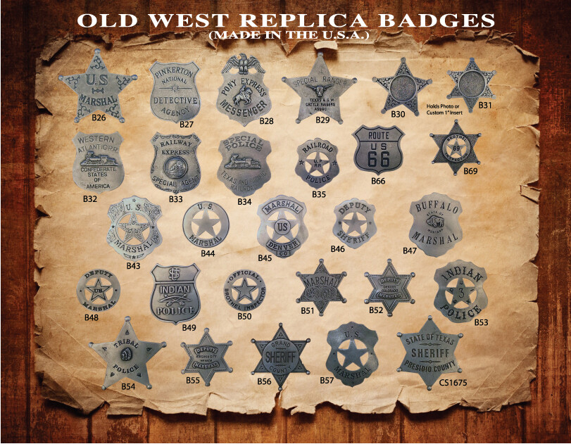 OLD WEST WESTERN BADGES,BUYERS CHOICE,STAR,VINTAGE,COLLECTIBLE, YOU PICK  STYLE