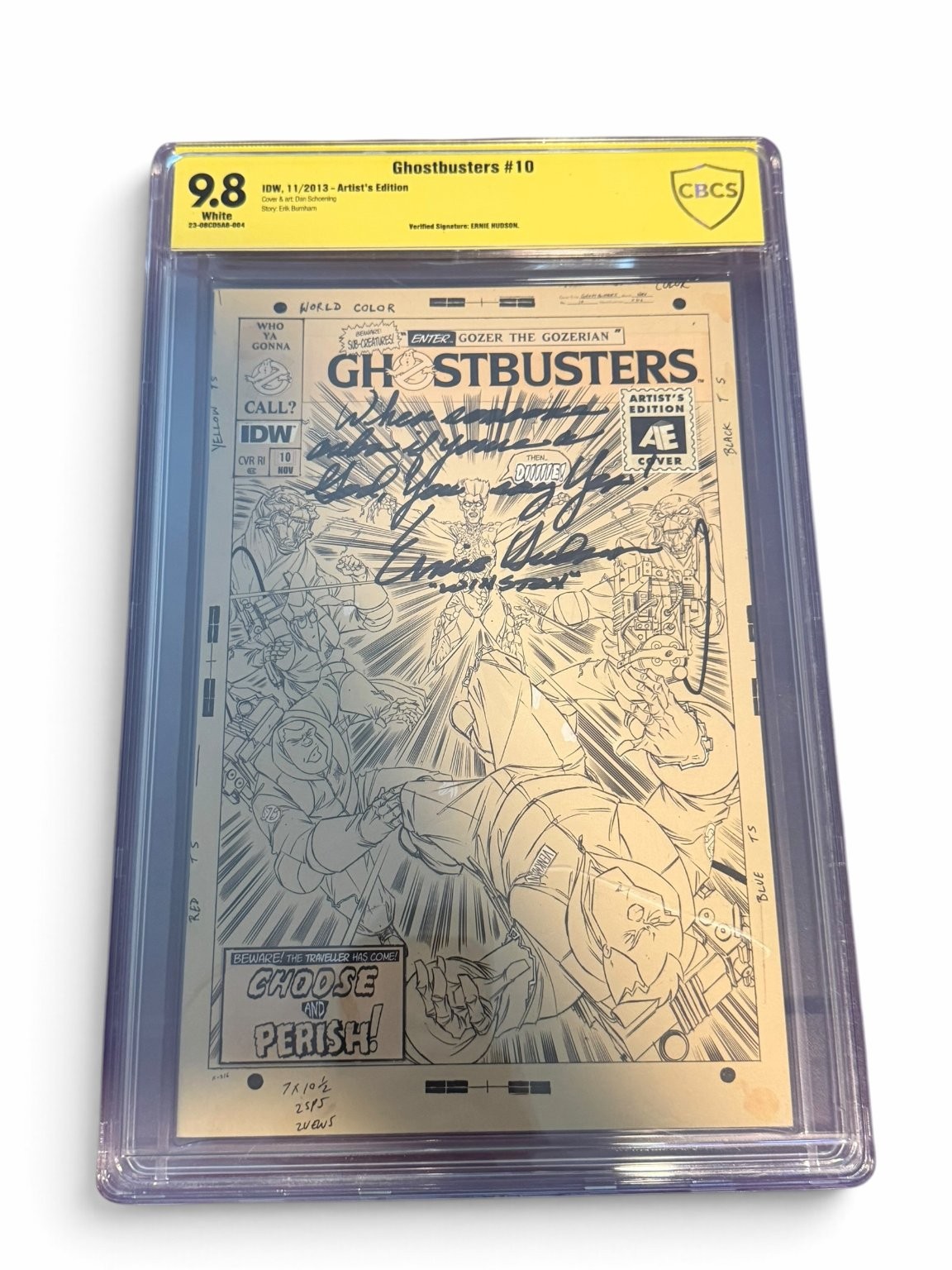 Ghostbusters #10 CBCS 9.8 White Signed by Ernie Hudson & Quoted IDW 2013 Ghostbusters #10 CBCS 9.8 White Signed by Ernie Hudson & Quoted IDW 2013