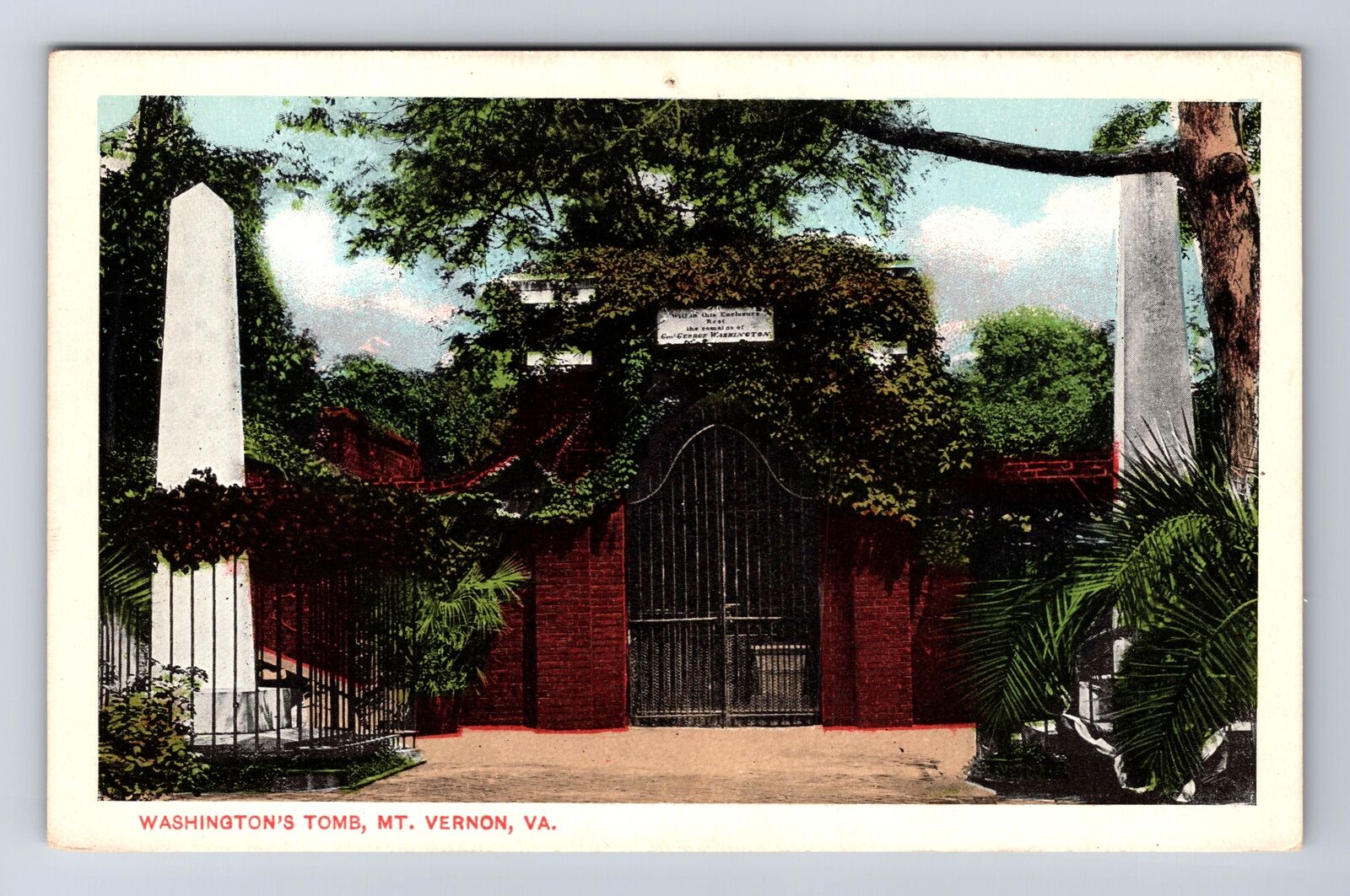 Mount Vernon VA-Virginia, Washington\'s Tomb, Antique, Vintage Postcard