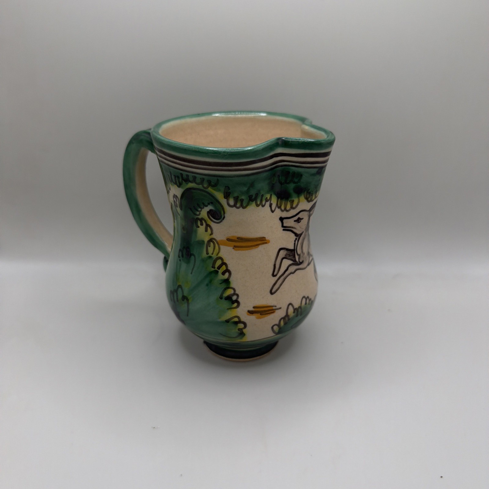 Authentic hand painted and numbered Puente del Arzobispo Deer Pitcher Authentic hand painted and numbered Puente del Arzobispo Deer Pitcher
