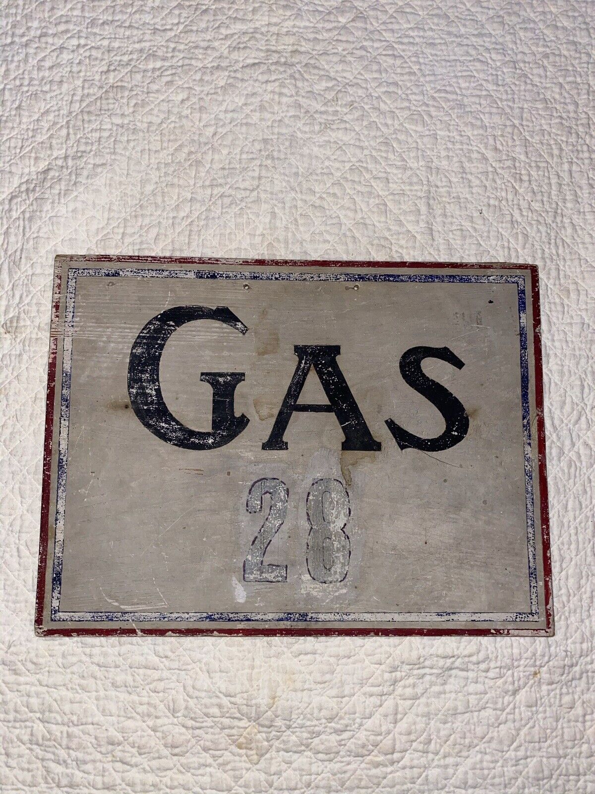 Old Primitive New England Painted “Gas” Sign