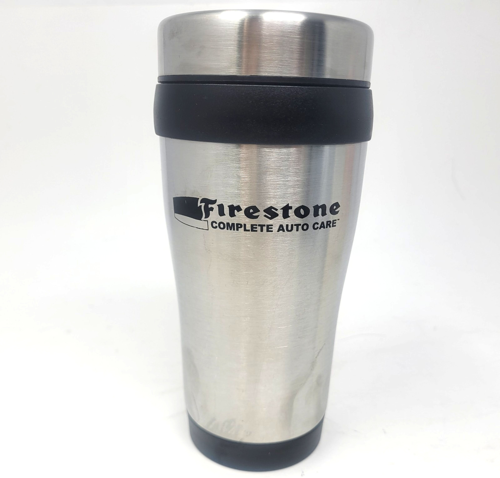 Firestone Complete Auto Care Stainless Steel Travel Mug 16oz Slide Lid Tumbler