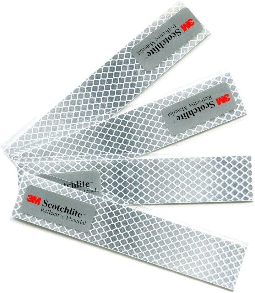  Diamond Grade Reflective Sticker, 4pcs, Waterproof, All-Weather, 3M White
