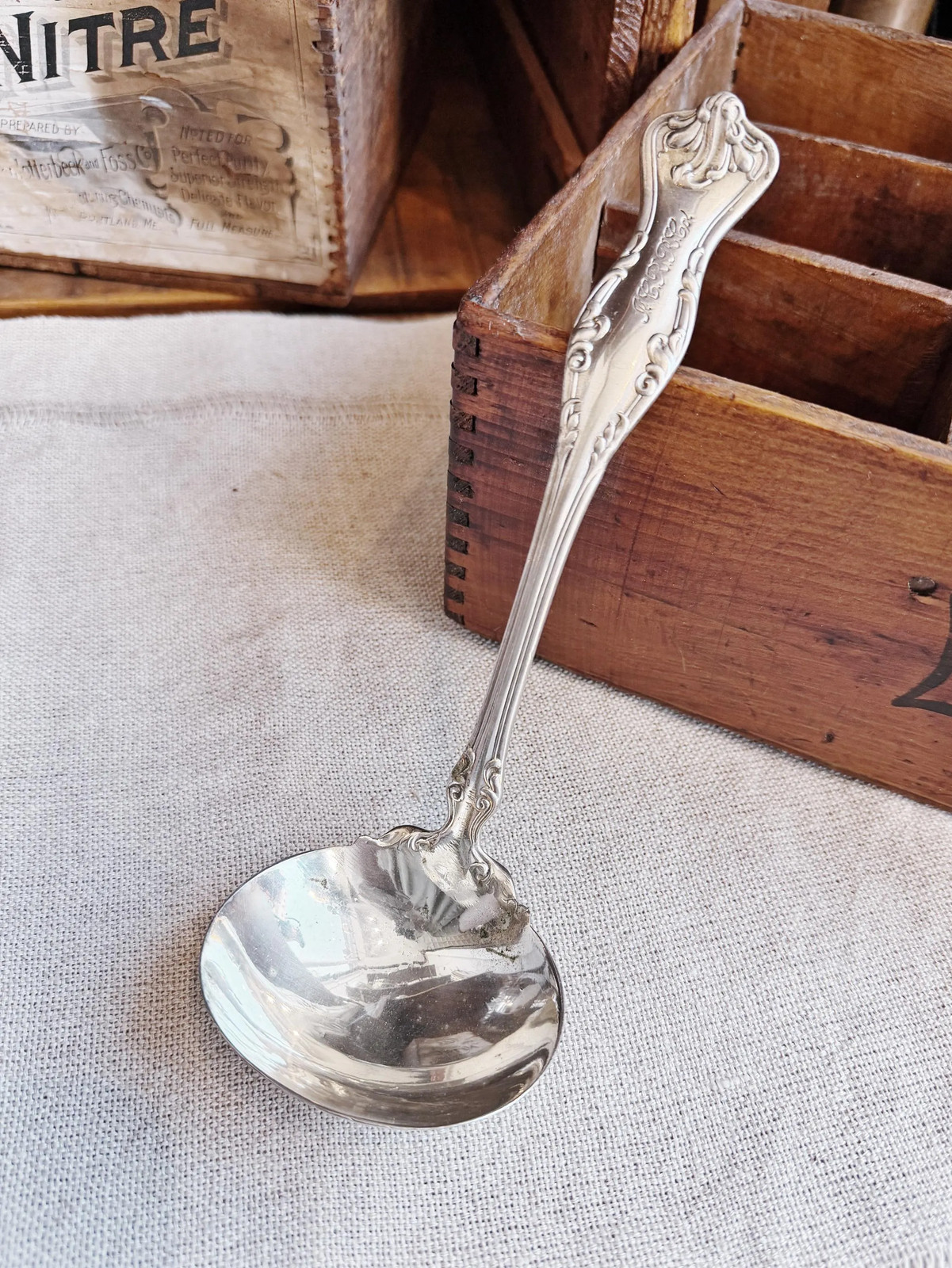 Antique Silver Plated Illinois Central Railroad Ladle