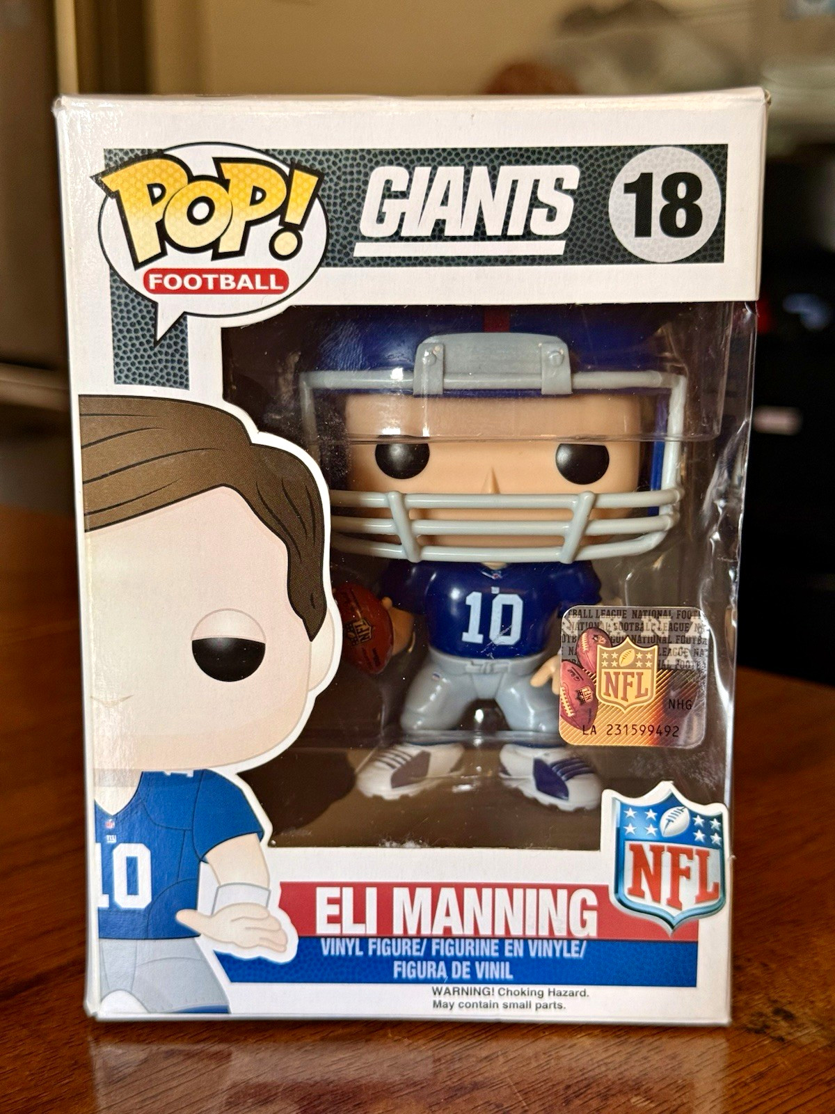 Funko Pop Eli Manning #18 New York Giants NFL Removable Helmet