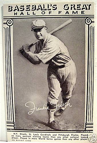 Vintage Frankie Frisch Baseball Great Hall Of Fame Exhibit Card Old Store Stock