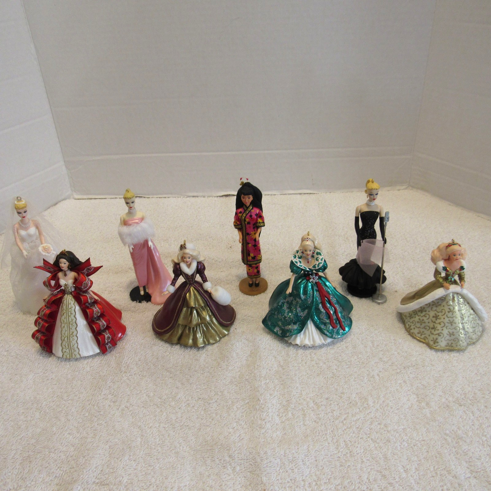 8 Vintage Hallmark Keepsake Holiday Barbie Doll Christmas Ornaments 1994 - 1997