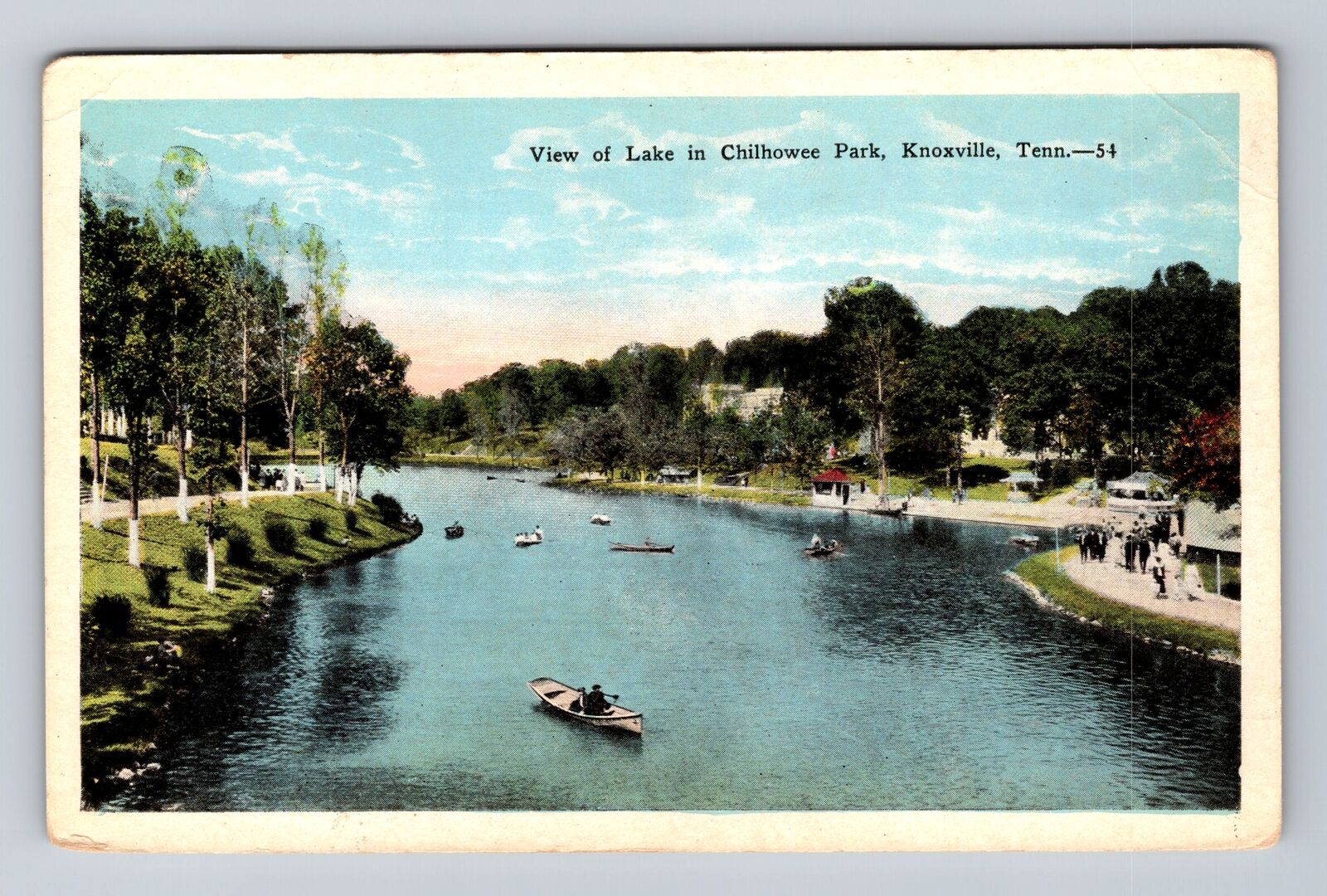 Knoxville TN-Tennessee, View of Lake in Chilhowee Park, Vintage Postcard