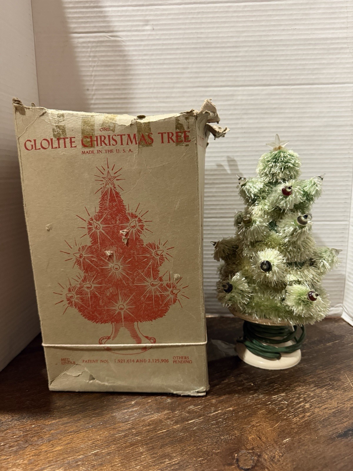 Vintage Glolite Christmas Tree With Base Rare Light Greenand Collectible Works Vintage Glolite Christmas Tree With Base Rare Light Greenand Collectible Works