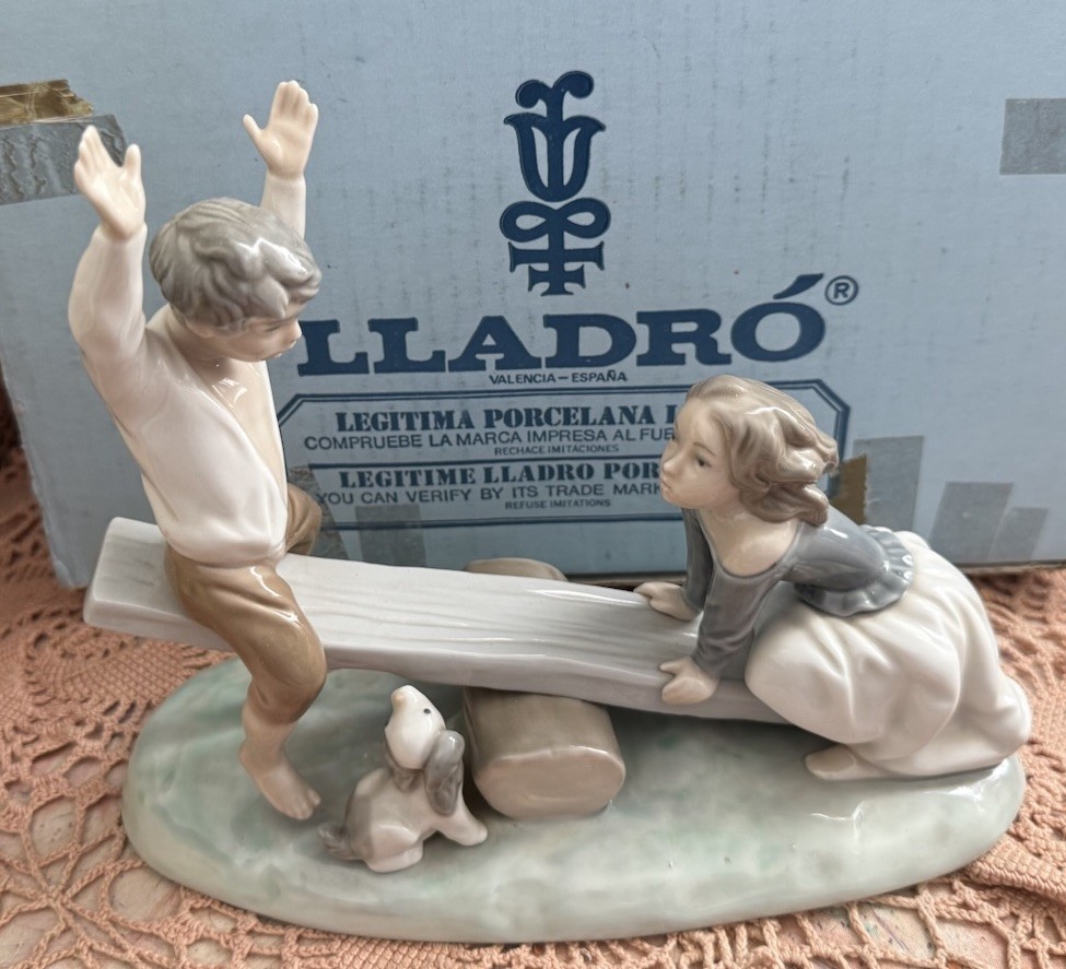 Lladro 4867 See-Saw Retired Original Blue Box Mint Condition Glossy L@@K