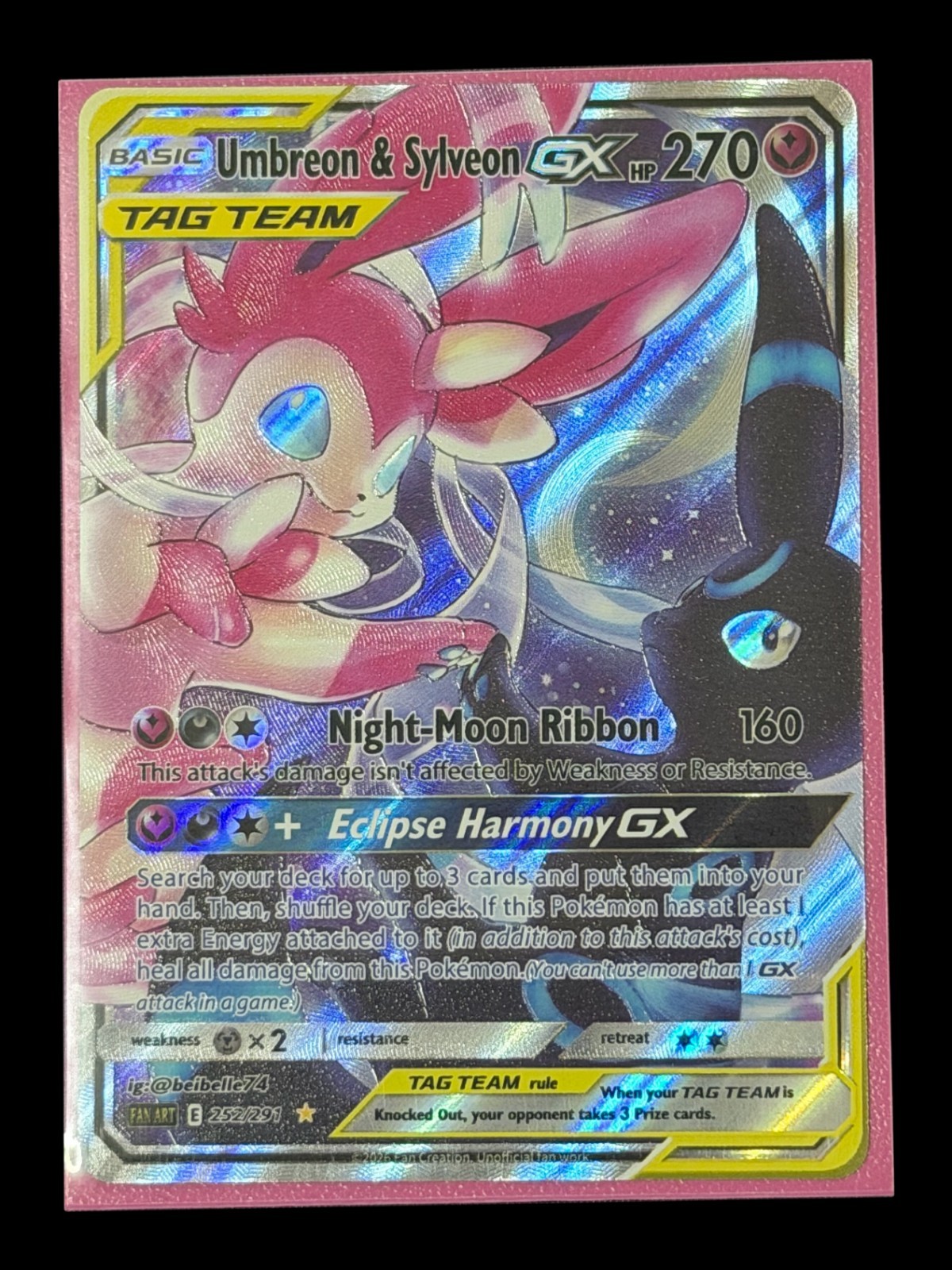 Pokemon Umbreon & Sylveon GX Tag Team Non-TCG Art Card Display