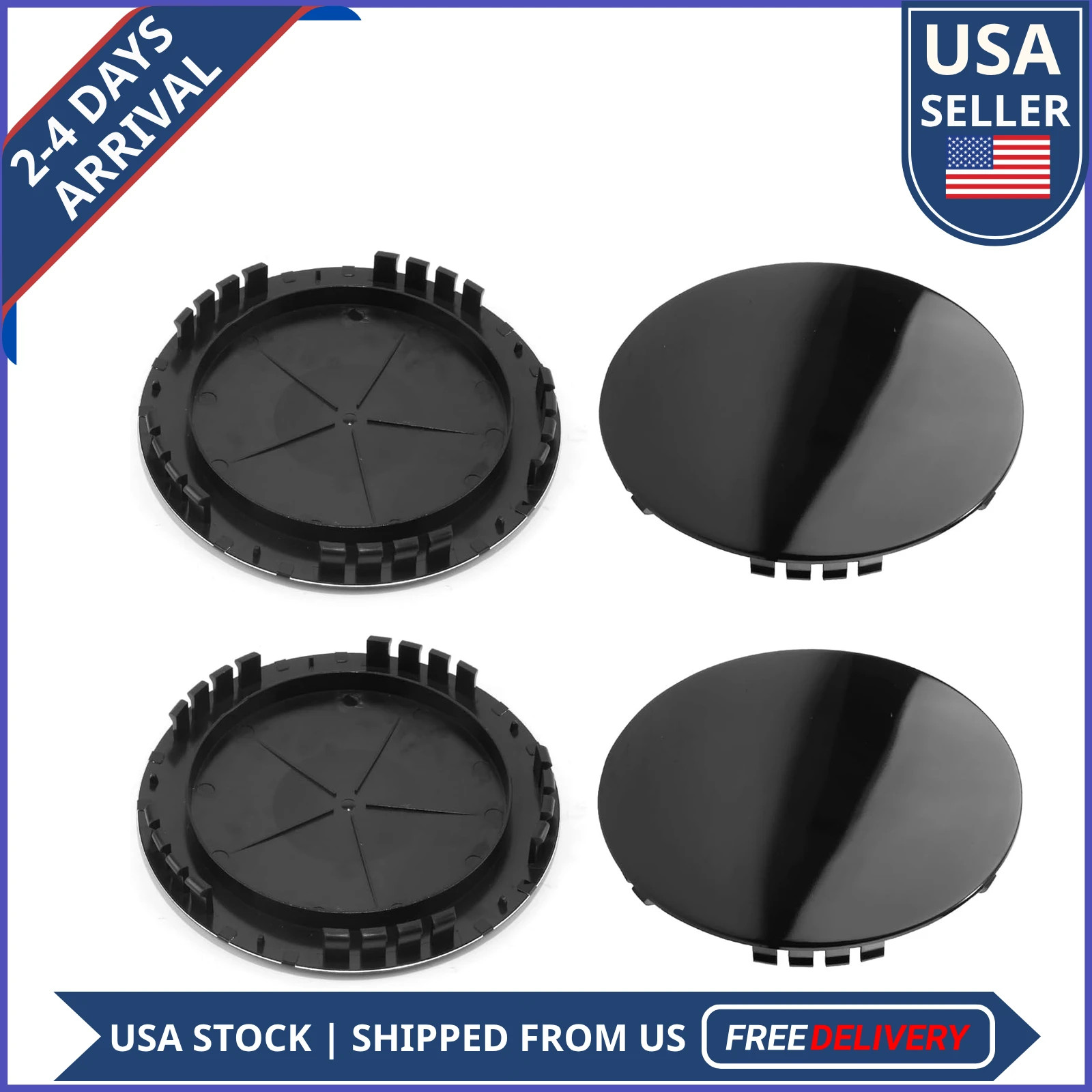 4Pcs Wheel Center Caps for Chevy GMC 1992-1999 7.44in Silver Hub Cap Replacement