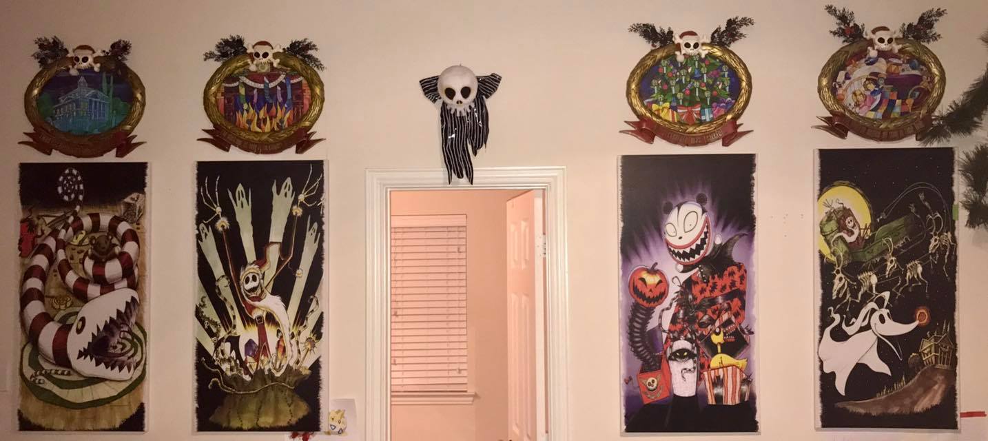 MASSIVE Haunted Mansion Holiday Stretching Room Gallery (all4) 20x40\