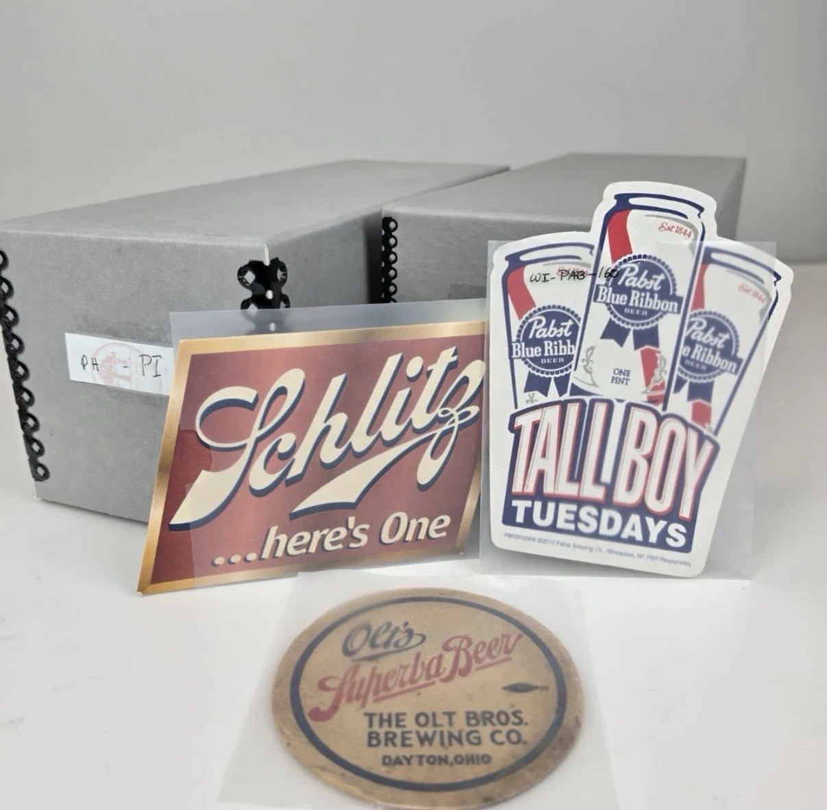 Vintage Beer Coaster Collection Pabst Olympia Schlitz Ortliebs Breweriana Lot