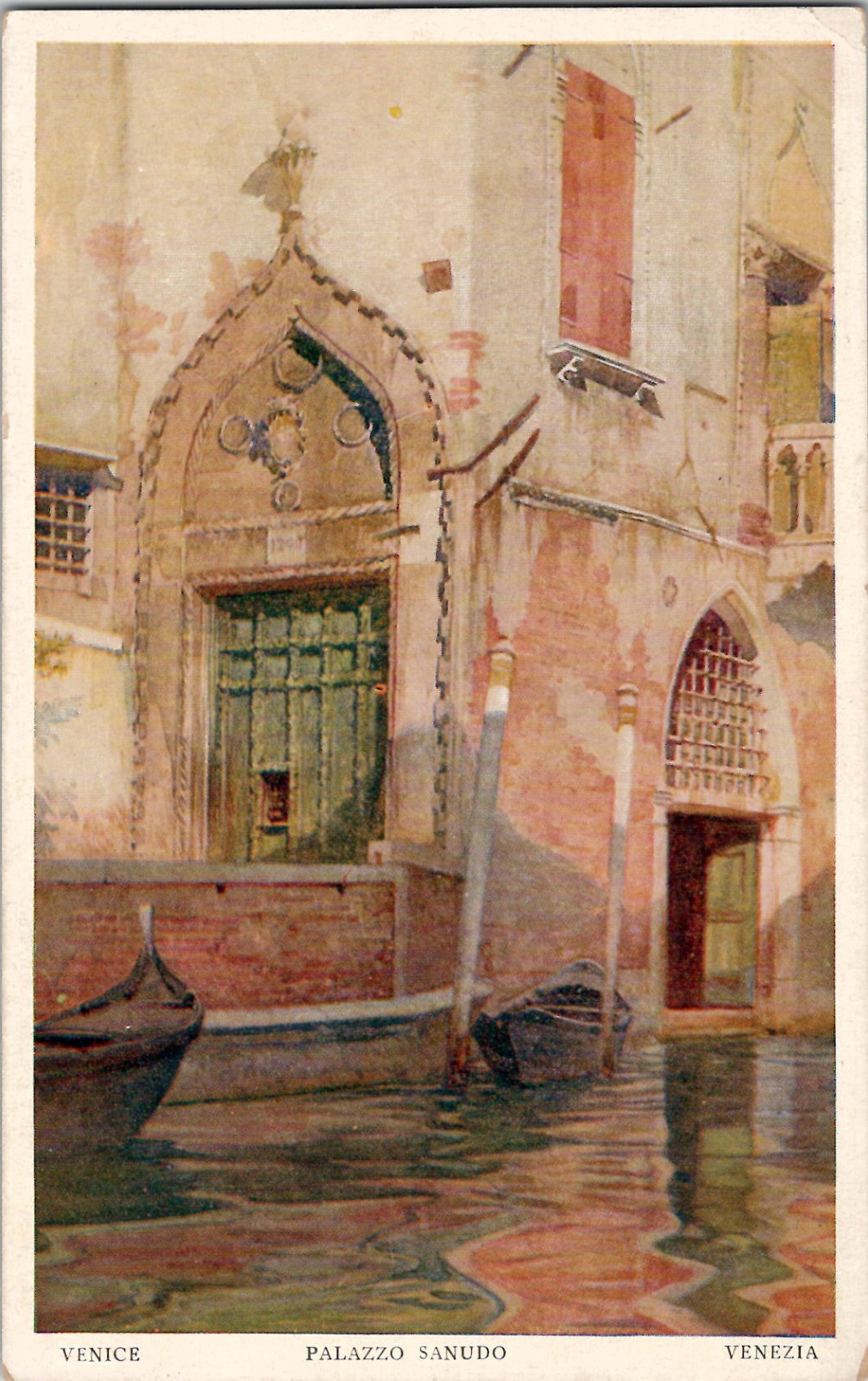 Vintage Postcard Venezia Palazzo Sanudo Venice Italy Italia UNP Litho Cartolina