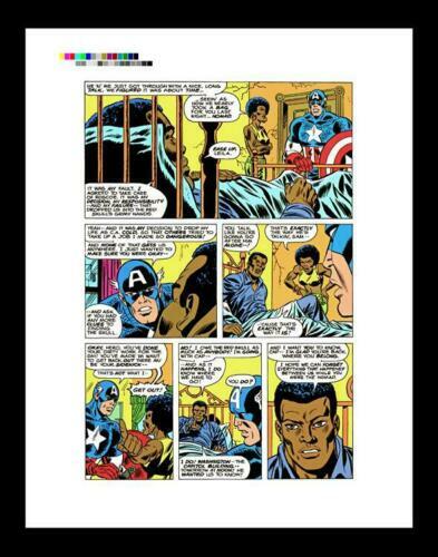 Herb Trimpe Captain America & Black Falcon #184 Pg #5 Rare Production Art Proof 