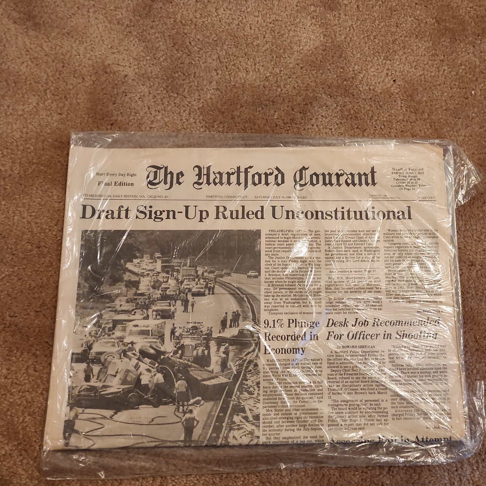 The Hartford Courant July 19, 1980 Draft Sign-Up Ruled Unconstitutional