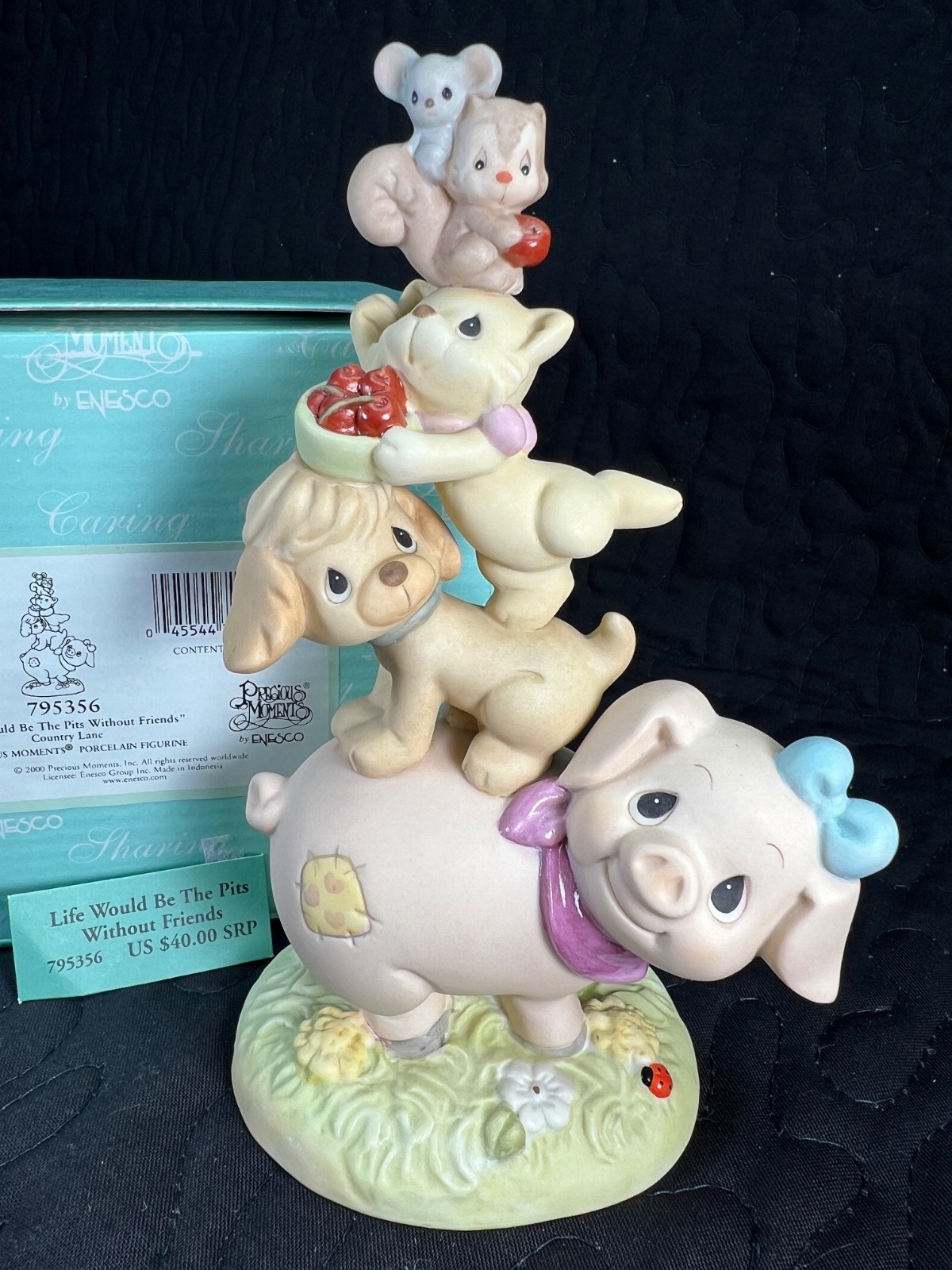 Precious Moments Life Would Be The Pits Without Friends figurine and box 795356