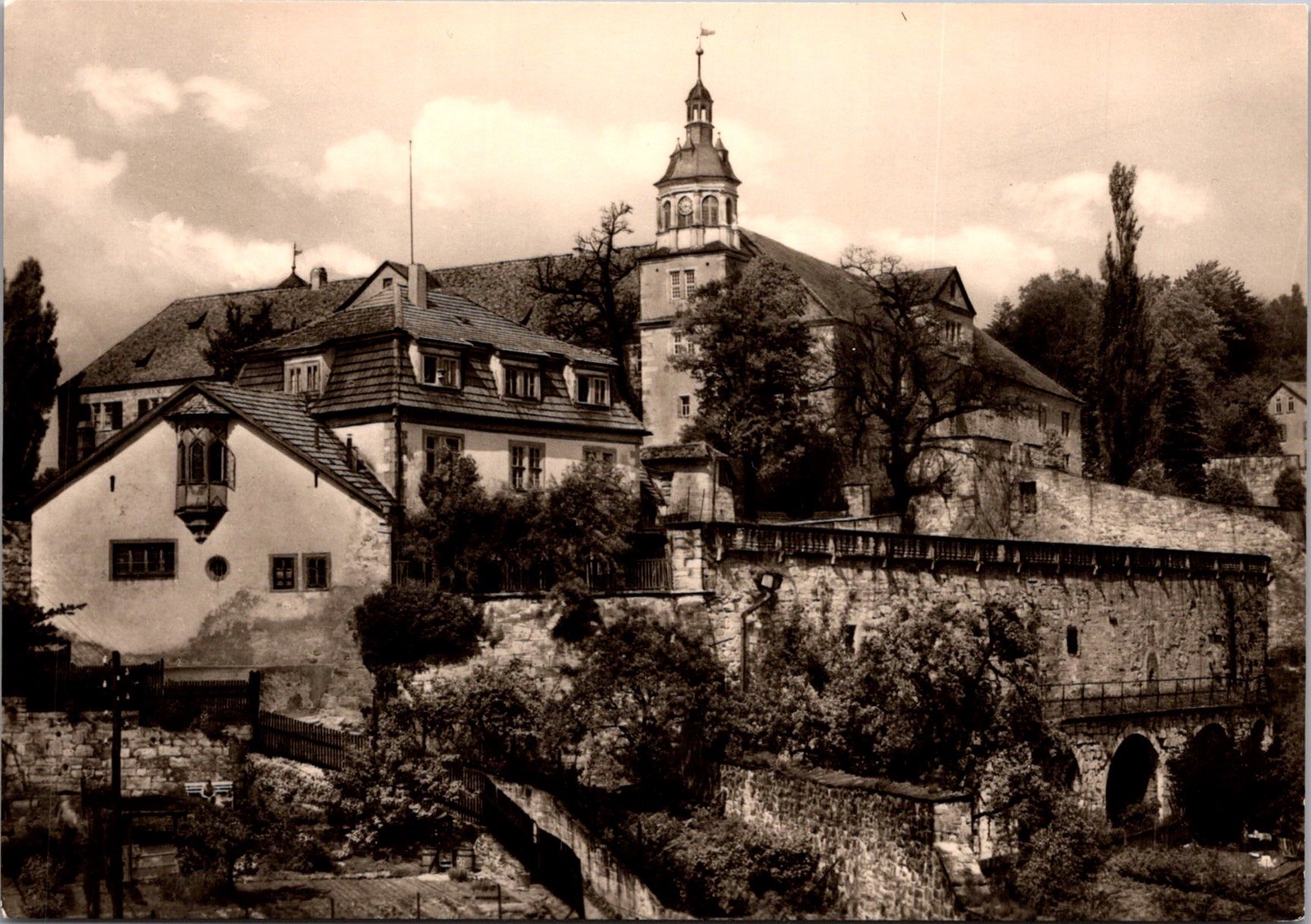 Wilhelmsburg Castle Surrounding Walls Schmalkalden Real Photo RPPC Postcard