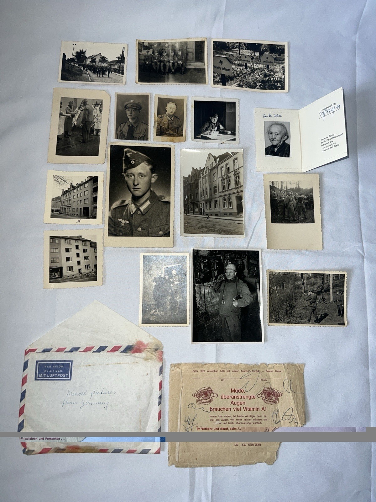 Vintage Lot Of 18 Photos Pre During After WW2 Era Mailer Vitamins Erich Landgraf