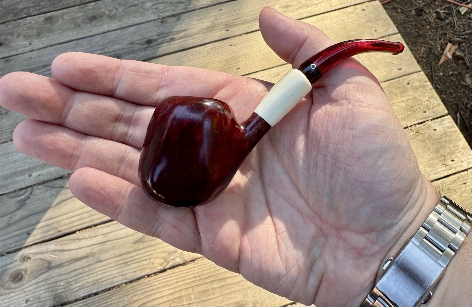 Unsmoked Julius Vesz Raindrop Handcut Grade 5 w/ Bone and Antique Bakelite Stem Unsmoked Julius Vesz Raindrop Handcut Grade 5 w/ Bone and Antique Bakelite Stem