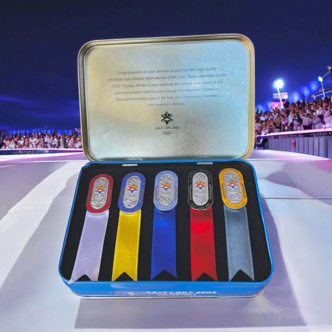 Olympics 2002 Salt Lake City Commemorative Pins Set Of Five Rare