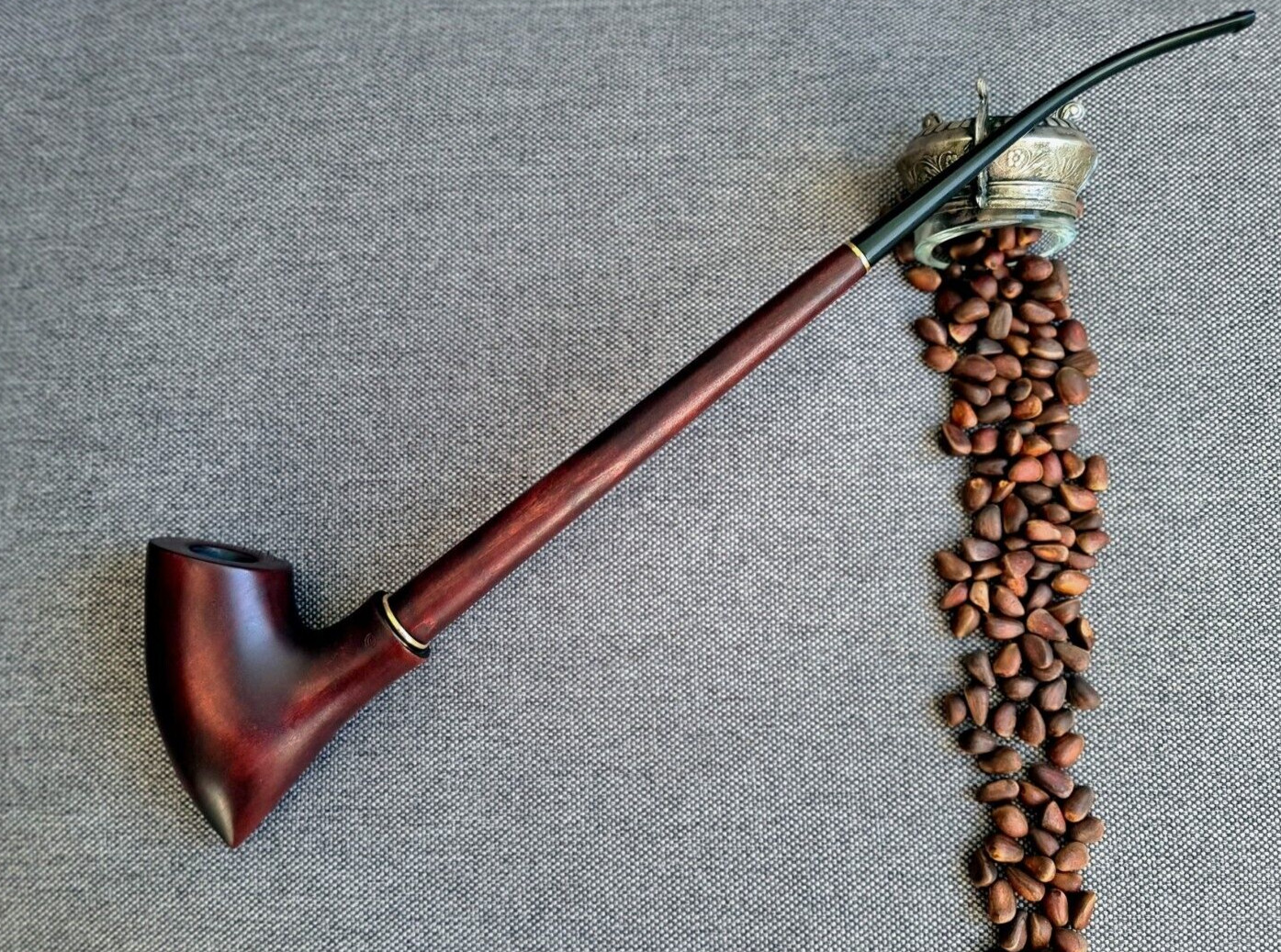 Long pipe 12.8\' Long stem Churchwarden smoking tobacco wooden pipe