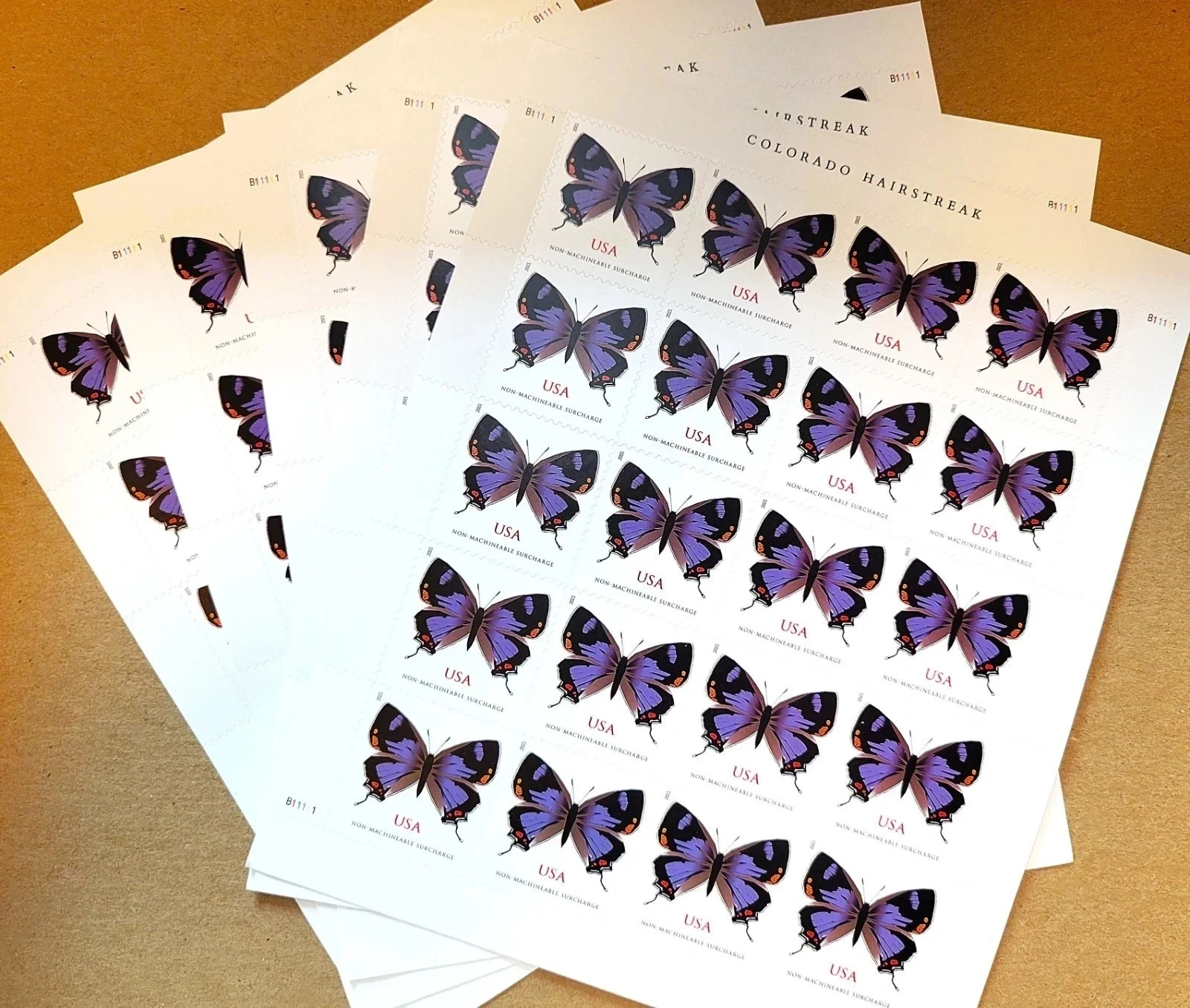 2021 Colorado Hairstreak Butterfly First Class 100 Pcs Total MNH,5 Sheets