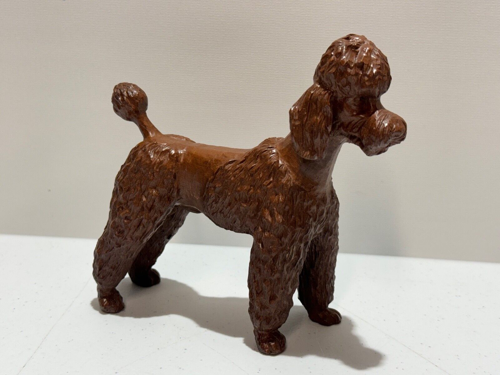 Vintage Brown FIGURE POODLE Dog  ~ Folk Art Primitive