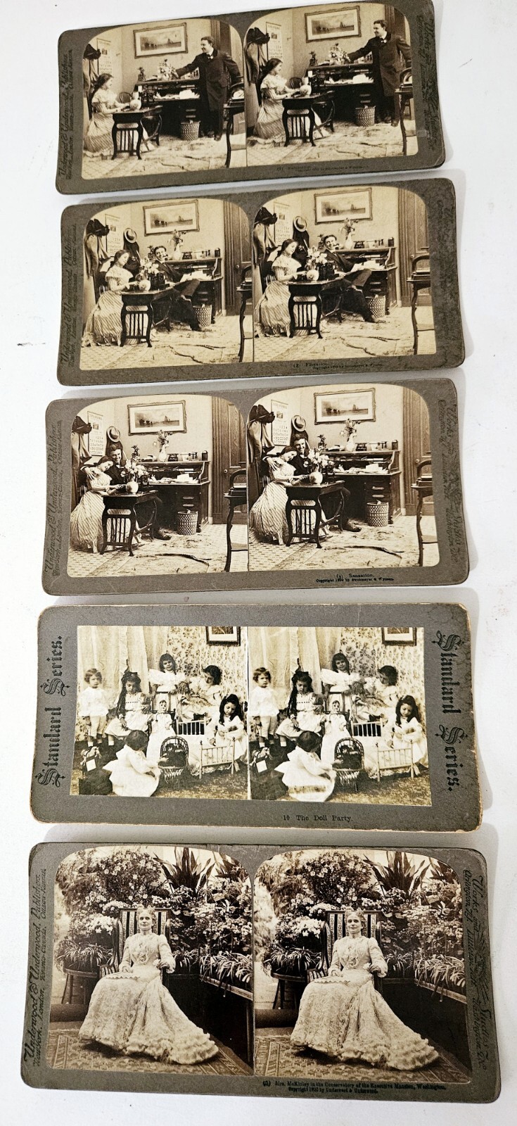 Lot of 5 Antique Stereograph Stereo View Photo Cards 1899-1900