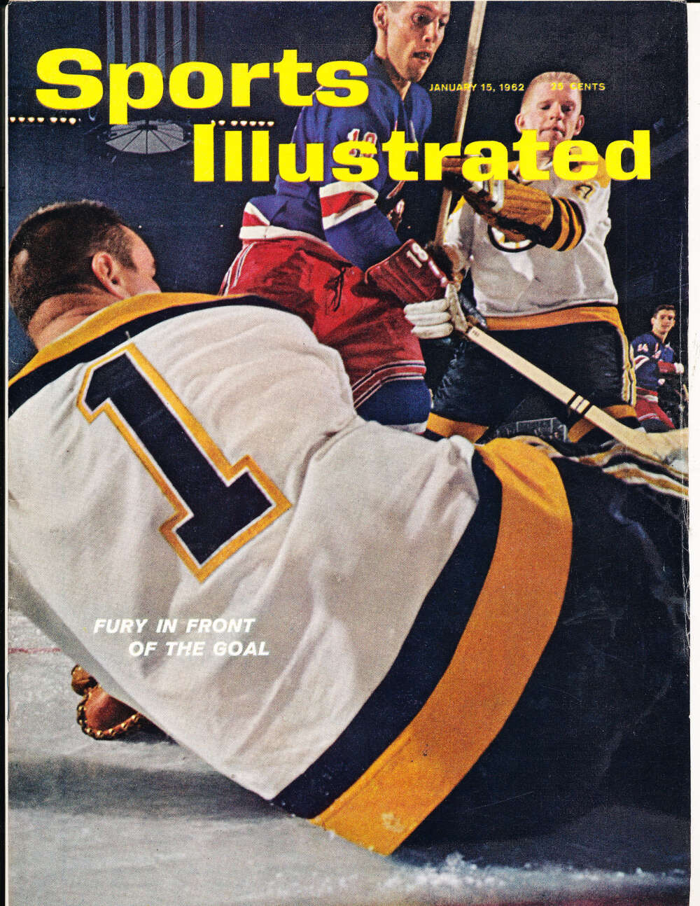 1/15 1962 hockey Boston Bruins Eddie Johnston Sports Illustrated newsstand nm bx