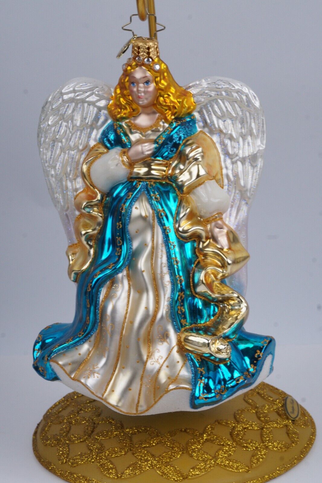 Christopher Radko GRACEFUL PRESENCE Glass Angel Wings Ornament 2016  8