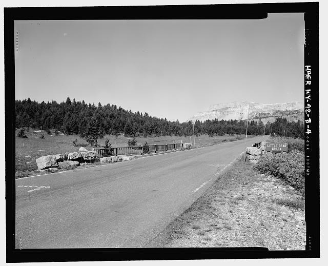Photo:Beartooth Butte Bridge Little Bear Creek MT 1930s Road View West
