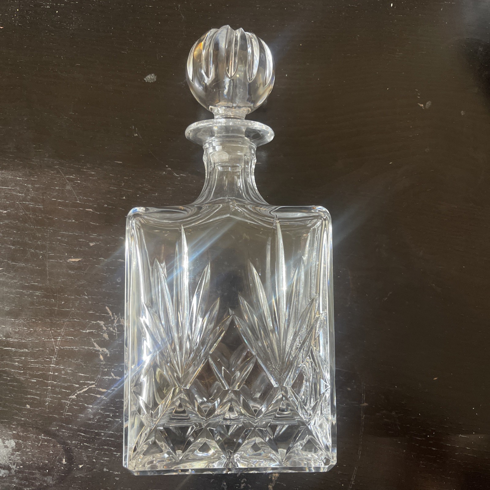 Vintage Thomas Webb Romeo Square Crystal Decanter Barware Gorgeous ￼