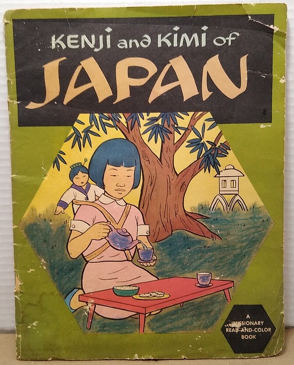 Kenji & Kimi of Japan: A Missionary Read-and-Color Book 1964 Vintage Paperback
