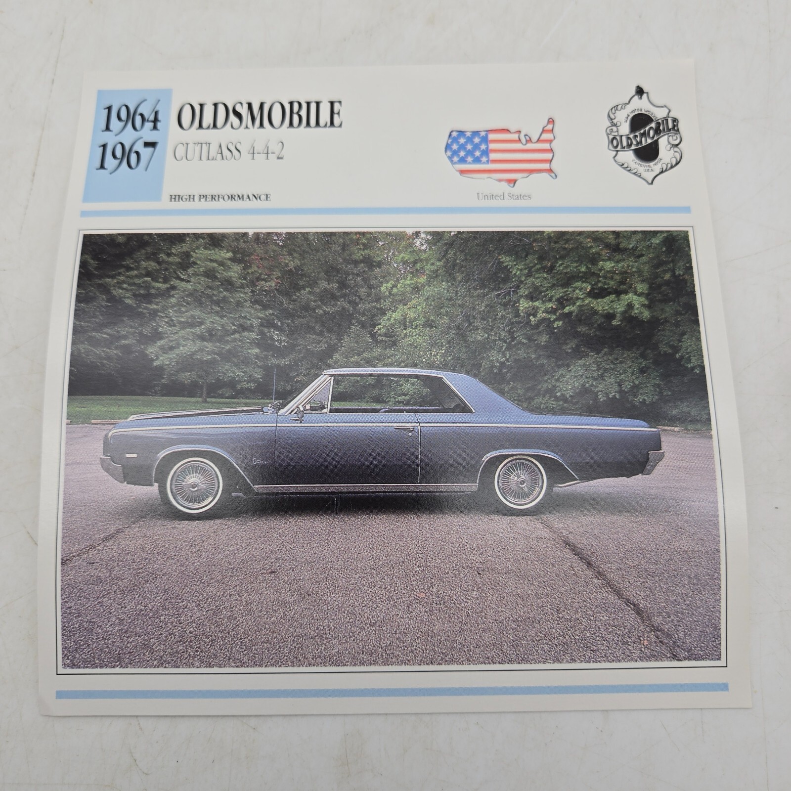 1964 1967 Oldsmobile Cutlass 442 Sport Classic Cars Collectors Club Card 90s VTG
