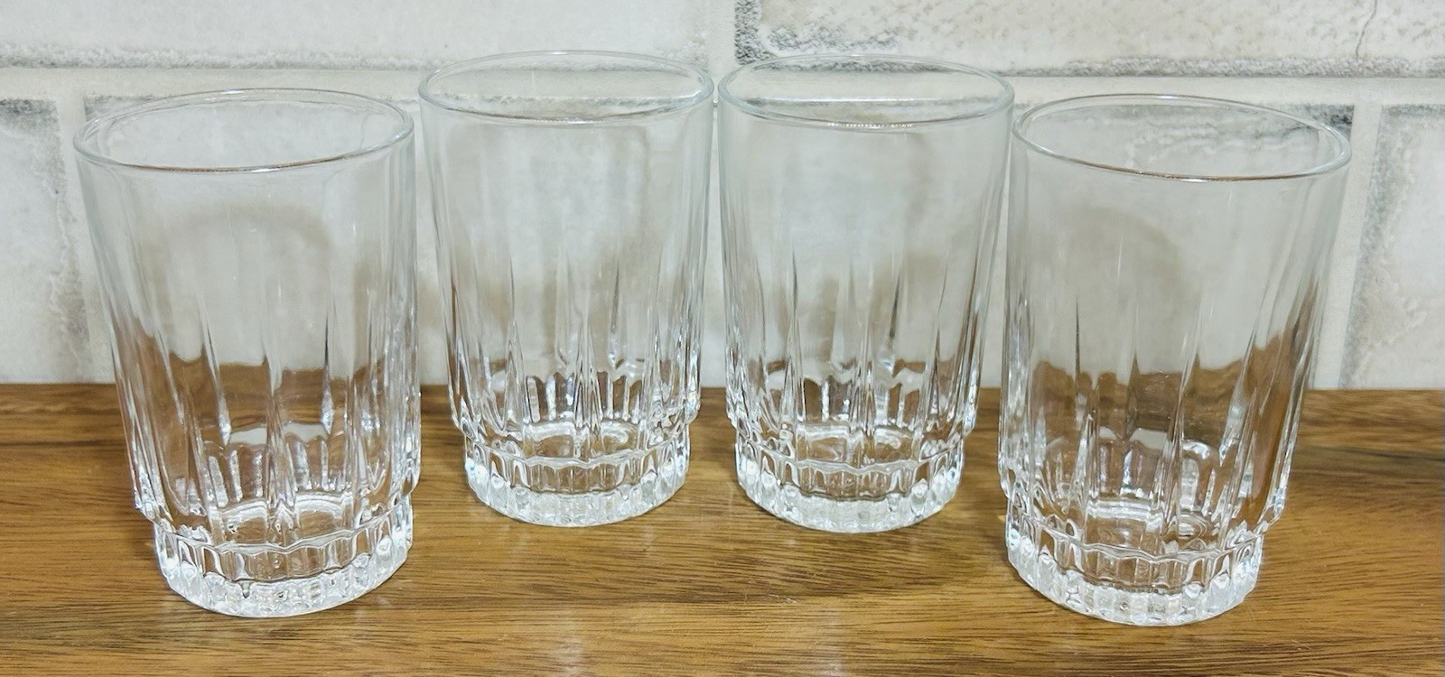 Set of 4 Vintage Arcoroc France Lancer 5 Oz Clear Juice Tumbler Drinking Glasses