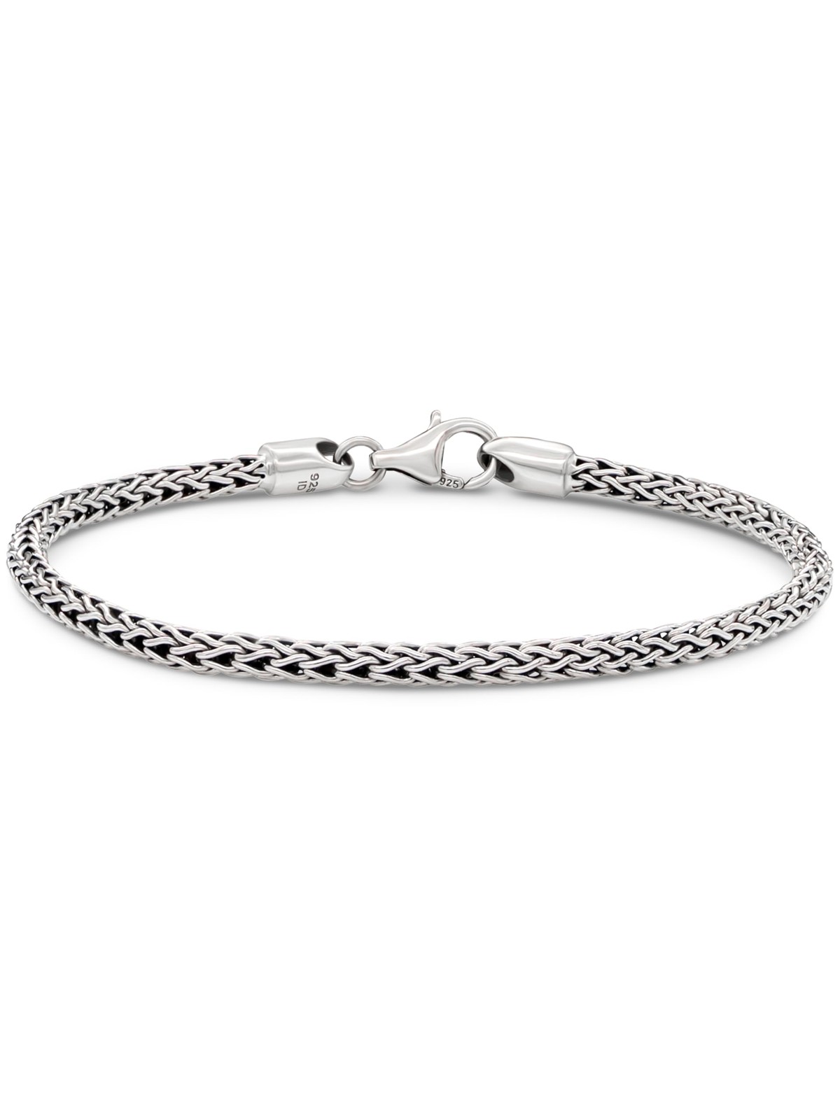 DEVATA Bali 925 Sterling Silver Dragon Bone Chain Bracelet 3mm, 6.5