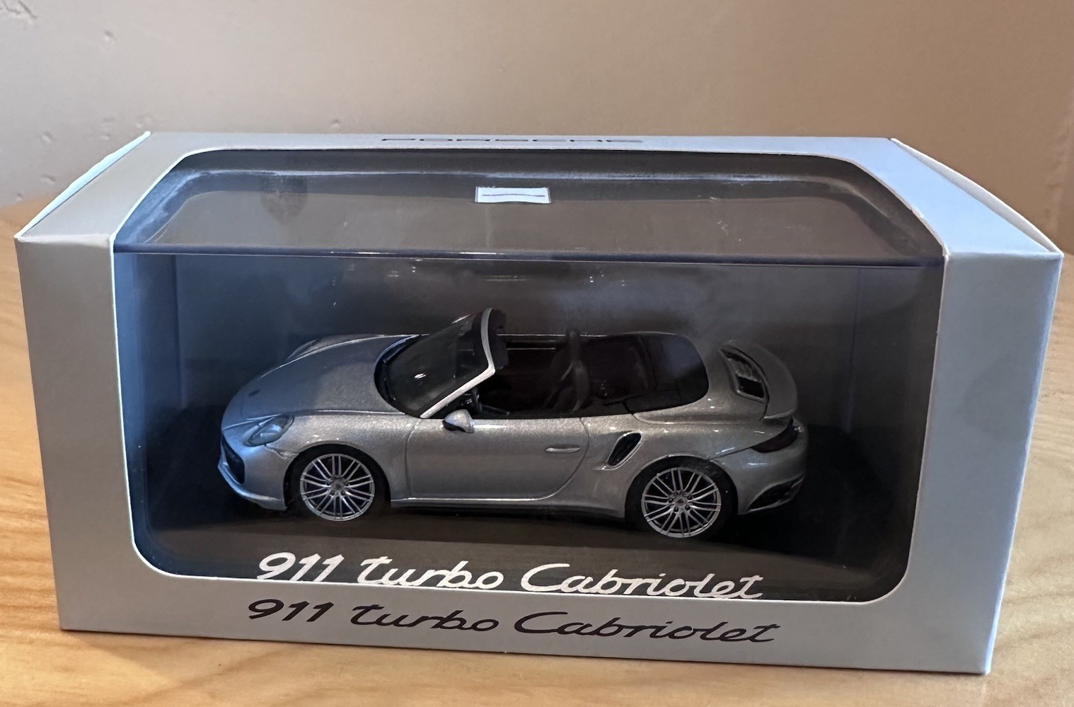 Porsche 911 Turbo Cabriolet 1:43 Herpa Dealer Model WAP0201300G Boxed GT Silver