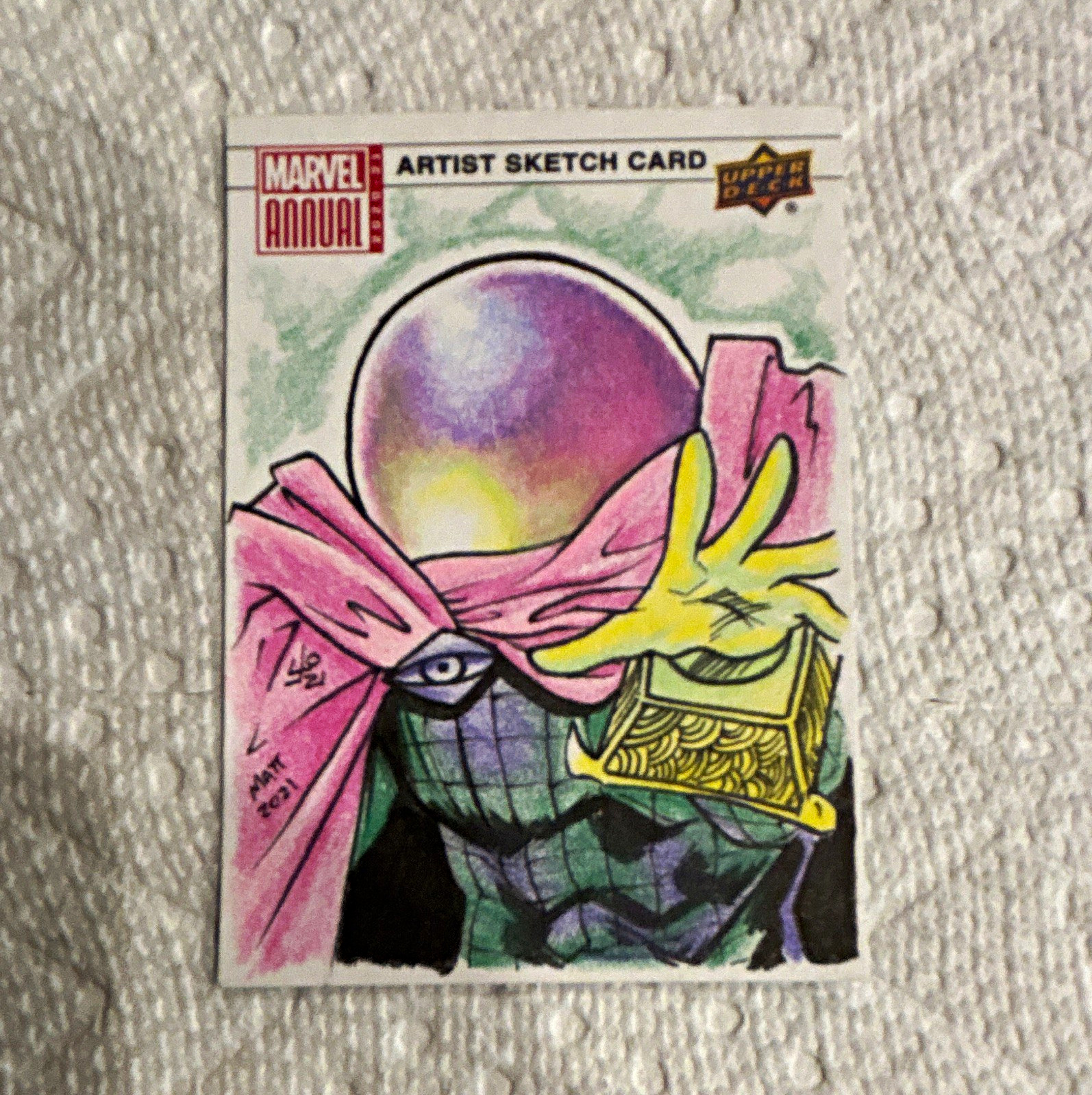 Upper Deck 2020 Marvel Annual Mysterio Sketch Auto 1/1 SKT Yonemii
