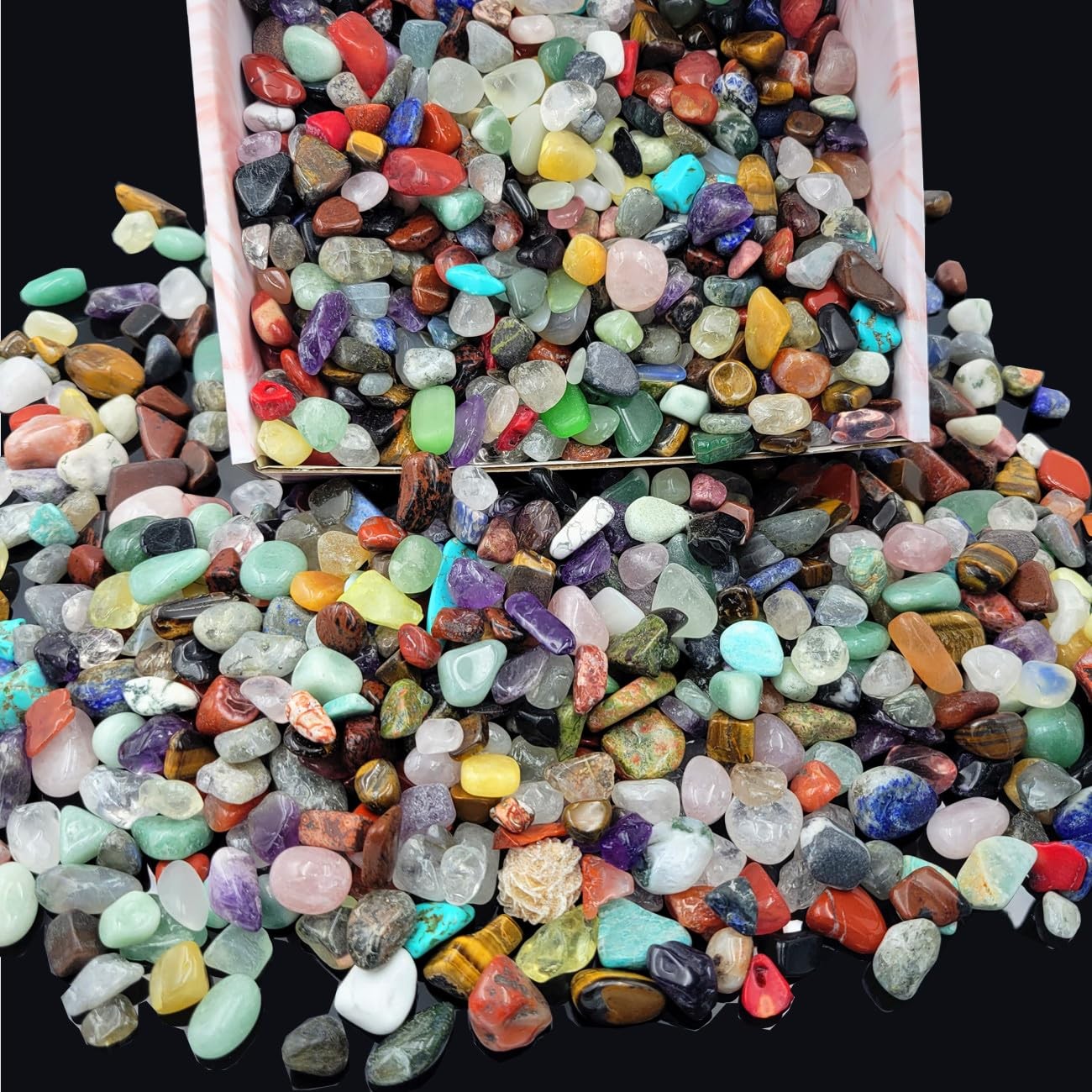 800Pcs+ 3lb Gemstones and Crystals Set,30Kinds+ Bulk Rocks and Minerals Scien...