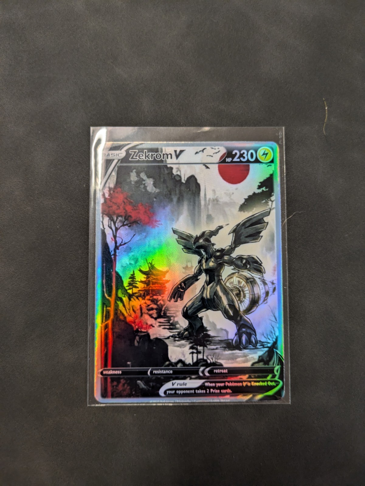 Red Sun Style Zekrom Holographic Display Card
