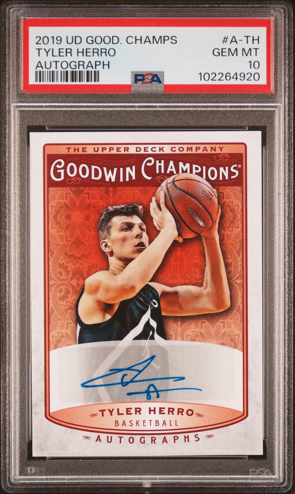 2019 GOODWIN CHAMPIONS AUTO #A-TH TYLER HERRO PSA 10 AUTO