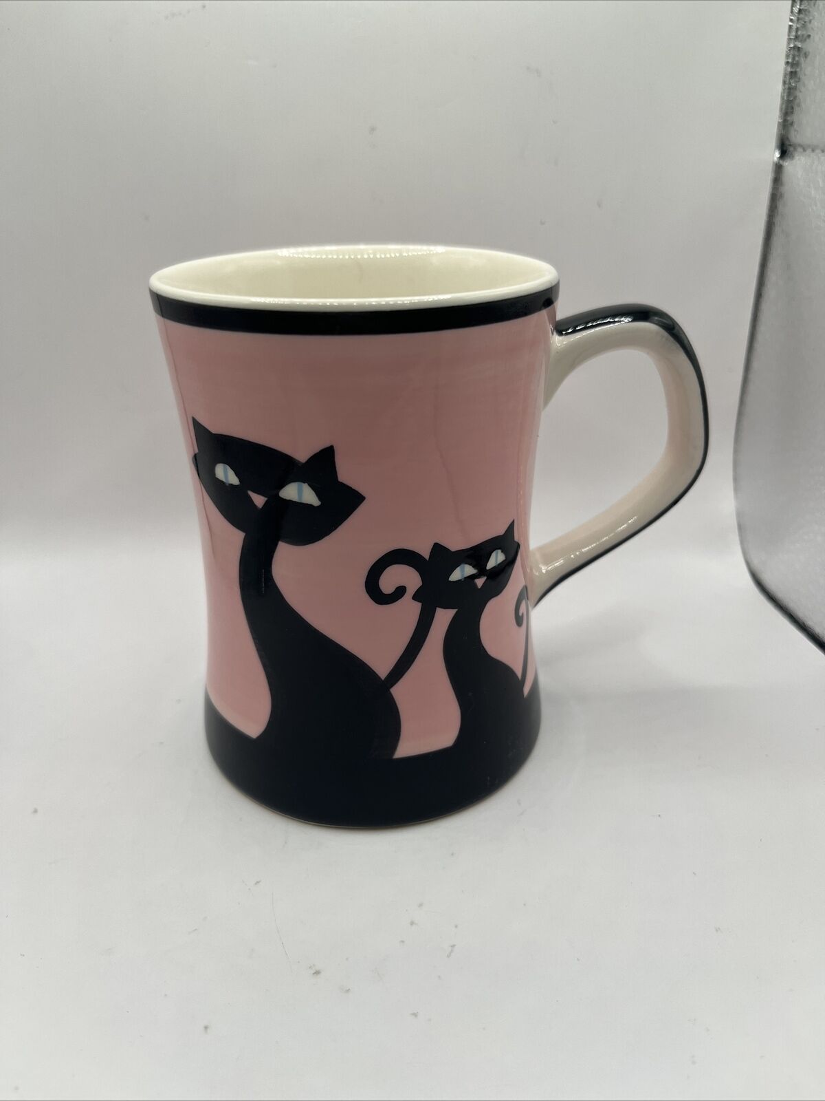 HUES N BREWS Pink & Black Cat- Catitude Mug