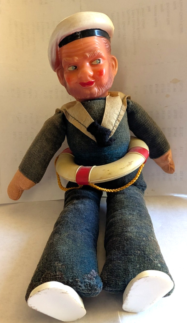 vintage cruise line souvenir sailor doll with life preserver unmarked 