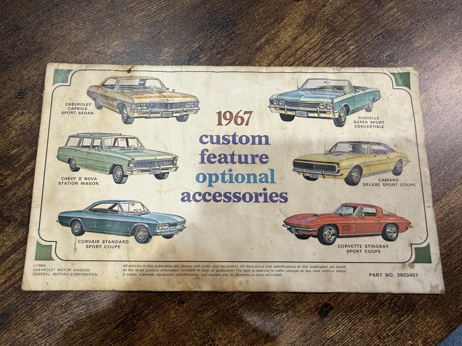 Vintage Original 1967 Chevrolet Custom Feature Optional Accessories Brochure