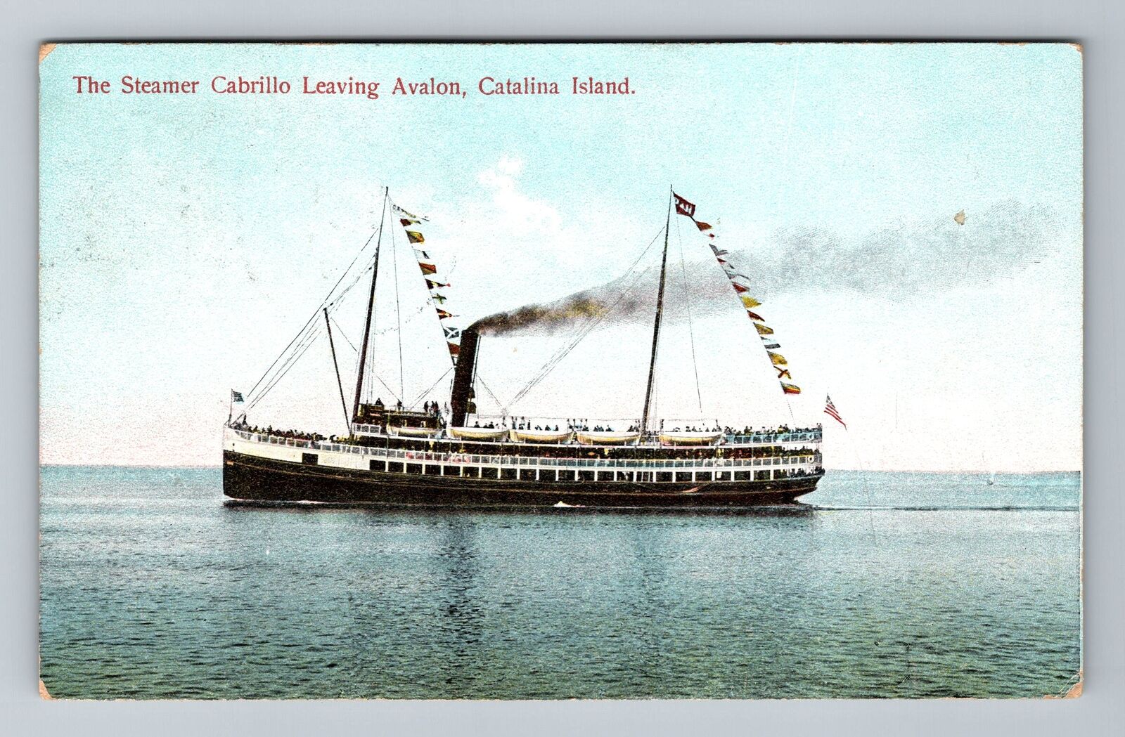 Avalon CA-California, Steamer Cabrillo, Catalina Island, c1909 Vintage Postcard
