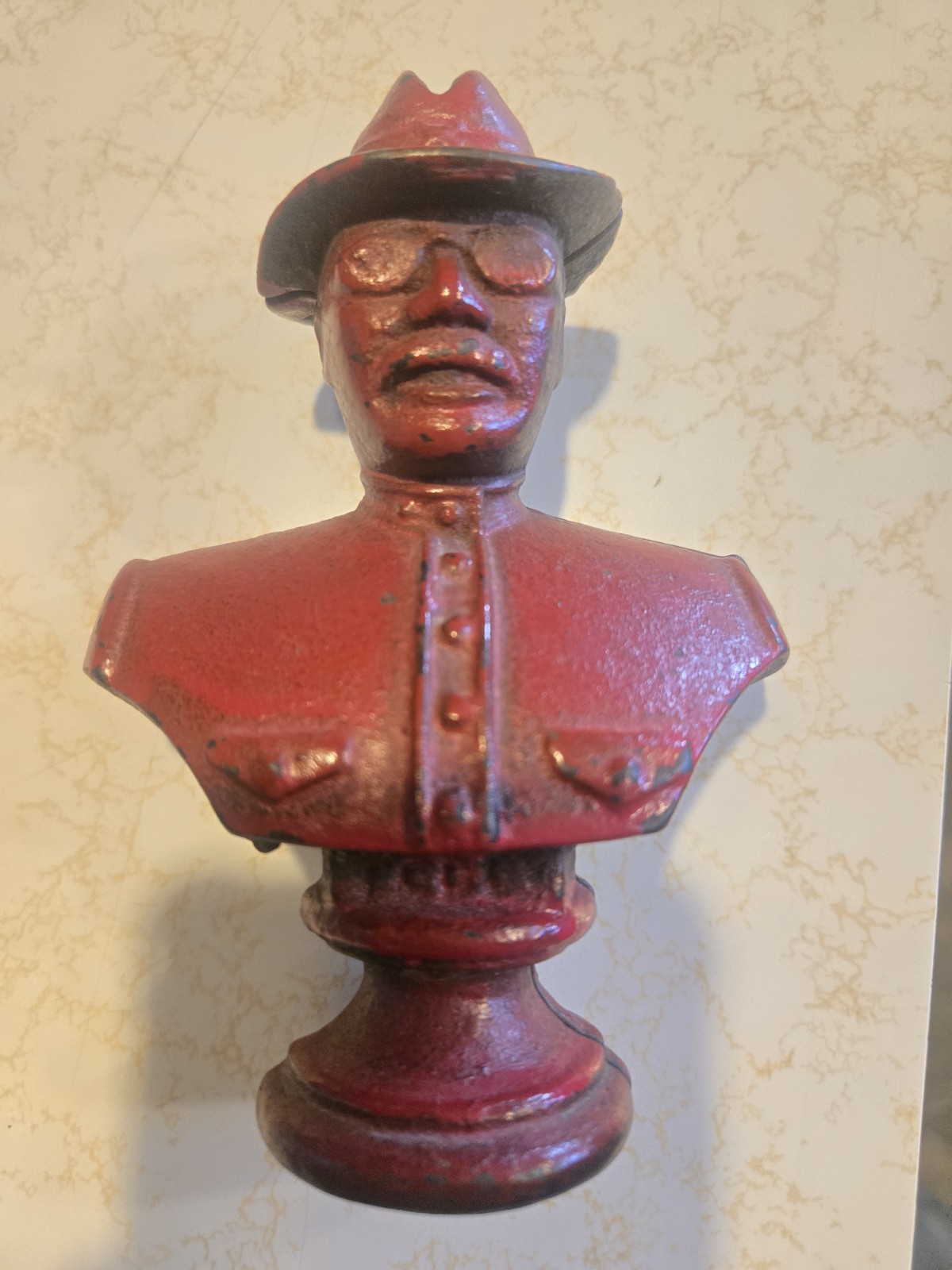 Antique Teddy Roosevelt 1919 A.C. Williams cast iron coin bank